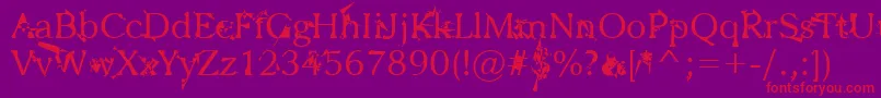 Zbohokuosm Font – Red Fonts on Purple Background