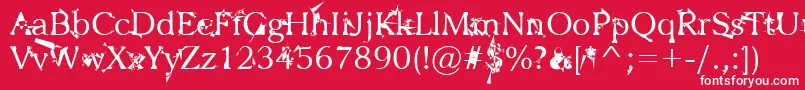 フォントZbohokuosm – 赤い背景に白い文字