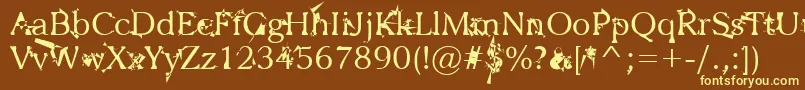 Zbohokuosm Font – Yellow Fonts on Brown Background