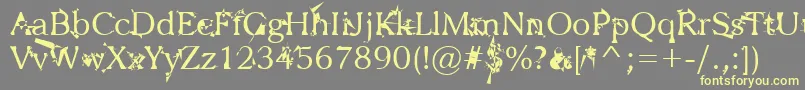 Zbohokuosm Font – Yellow Fonts on Gray Background