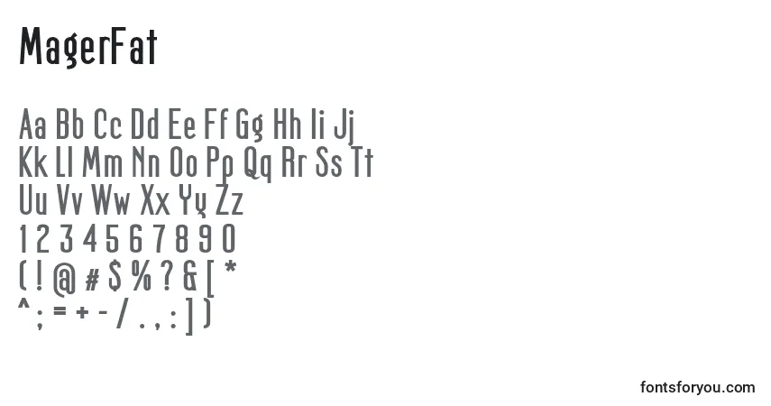Schriftart MagerFat – Alphabet, Zahlen, spezielle Symbole