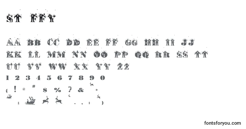 A fonte St ffy – alfabeto, números, caracteres especiais