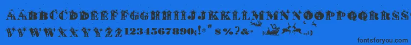 St ffy Font – Black Fonts on Blue Background