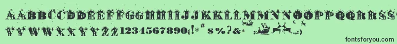 St ffy Font – Black Fonts on Green Background