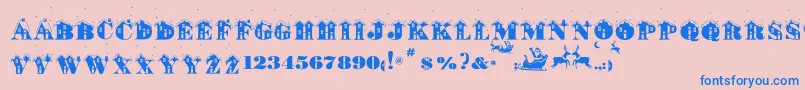 St ffy Font – Blue Fonts on Pink Background