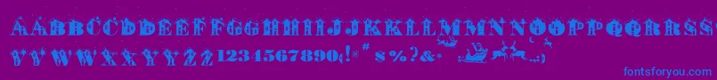 St ffy Font – Blue Fonts on Purple Background