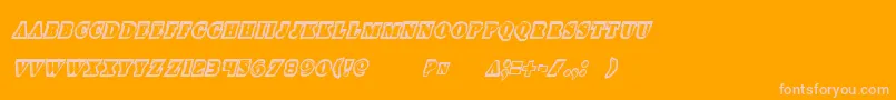 Iceboxartcondital-Schriftart – Rosa Schriften auf orangefarbenem Hintergrund