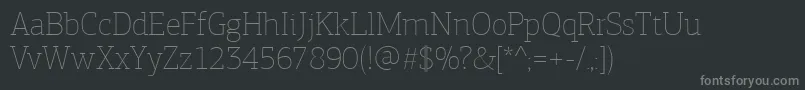 Шрифт PfagoraslabproExtrathin – серые шрифты на чёрном фоне