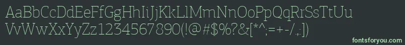 PfagoraslabproExtrathin-Schriftart – Grüne Schriften auf schwarzem Hintergrund