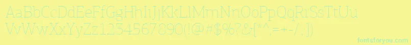 PfagoraslabproExtrathin Font – Green Fonts on Yellow Background