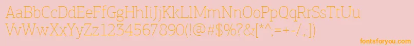 PfagoraslabproExtrathin Font – Orange Fonts on Pink Background