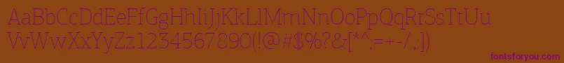 Czcionka PfagoraslabproExtrathin – fioletowe czcionki na brązowym tle
