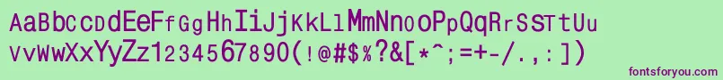 MonocondensedzoomcBold Font – Purple Fonts on Green Background