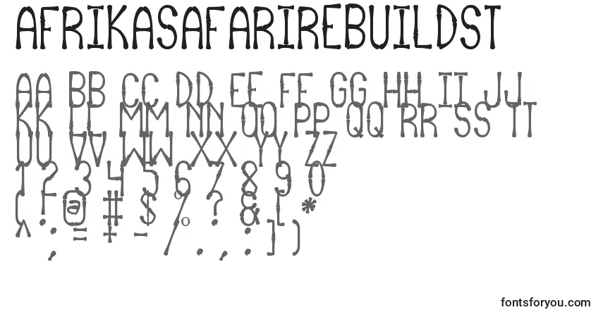 A fonte AfrikaSafariRebuildSt – alfabeto, números, caracteres especiais