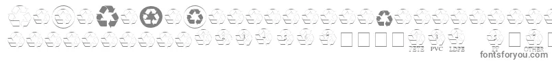 フォントRecycleMedium – 白い背景に灰色の文字