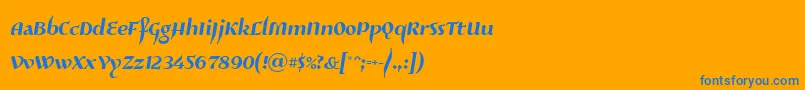 Шрифт Risaltyp024 – синие шрифты на оранжевом фоне
