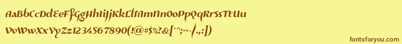 Risaltyp024-fontti – ruskeat fontit keltaisella taustalla