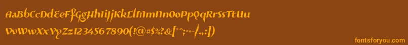 Risaltyp024 Font – Orange Fonts on Brown Background