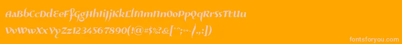 Risaltyp024-fontti – vaaleanpunaiset fontit oranssilla taustalla