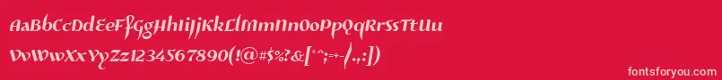 フォントRisaltyp024 – 赤い背景にピンクのフォント