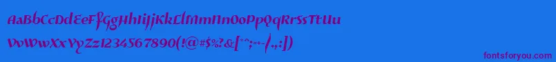 Шрифт Risaltyp024 – фиолетовые шрифты на синем фоне