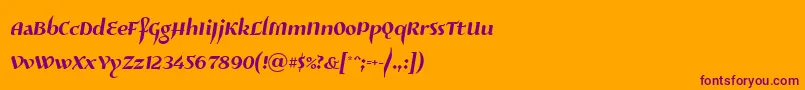 Шрифт Risaltyp024 – фиолетовые шрифты на оранжевом фоне