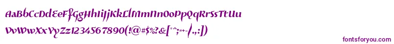 フォントRisaltyp024 – 白い背景に紫のフォント