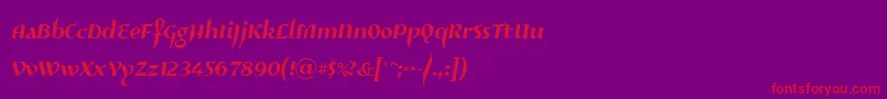 Risaltyp024-fontti – punaiset fontit violetilla taustalla