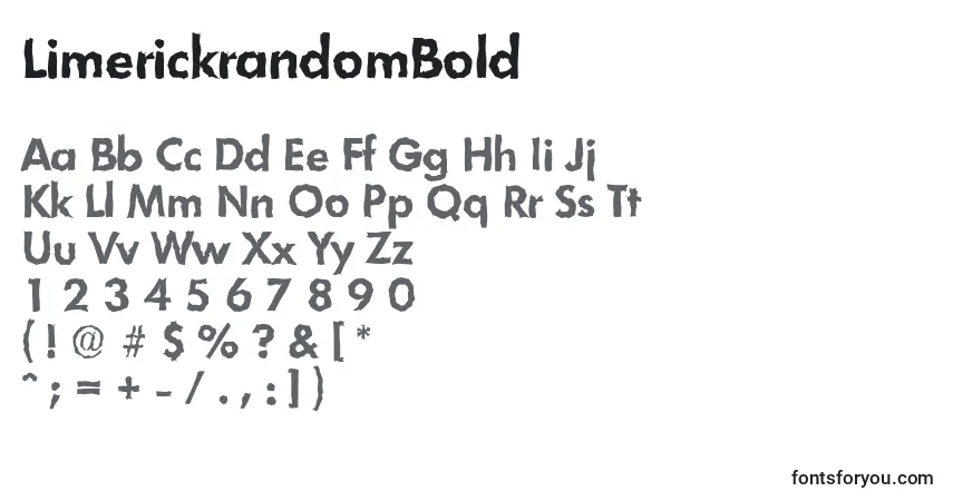 Шрифт LimerickrandomBold – алфавит, цифры, специальные символы