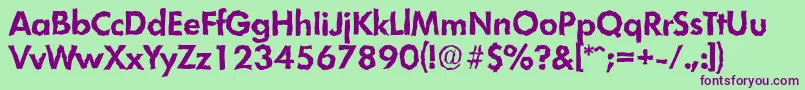 LimerickrandomBold Font – Purple Fonts on Green Background