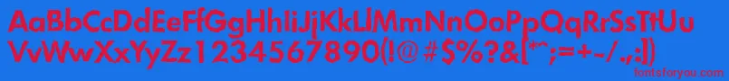 LimerickrandomBold Font – Red Fonts on Blue Background