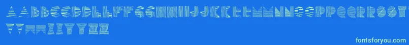 Lines Font – Green Fonts on Blue Background