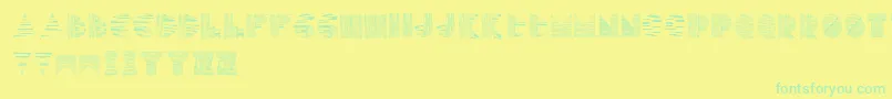 Lines Font – Green Fonts on Yellow Background