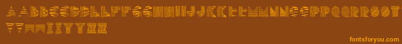 Lines Font – Orange Fonts on Brown Background
