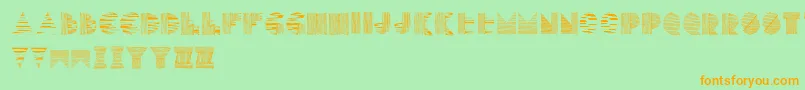 Lines-Schriftart – Orangefarbene Schriften auf grünem Hintergrund