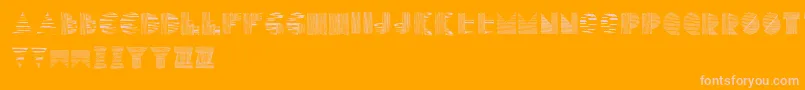 Lines-Schriftart – Rosa Schriften auf orangefarbenem Hintergrund