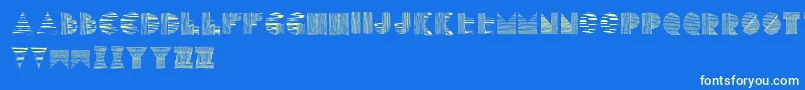 Lines Font – Yellow Fonts on Blue Background