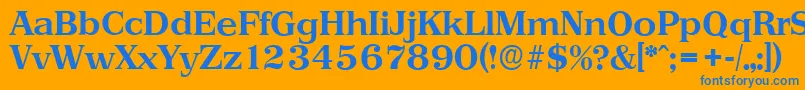 PriamosserialBold Font – Blue Fonts on Orange Background