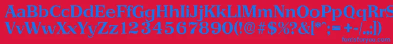 フォントPriamosserialBold – 赤い背景に青い文字