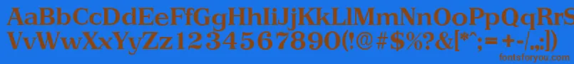 Więcej informacji o czcionce PriamosserialBold Czcionka PriamosserialBold – brązowe czcionki na niebieskim tle