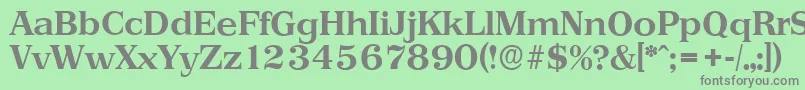 フォントPriamosserialBold – 緑の背景に灰色の文字