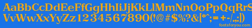 PriamosserialBold Font – Orange Fonts on Blue Background