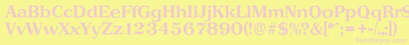 PriamosserialBold Font – Pink Fonts on Yellow Background