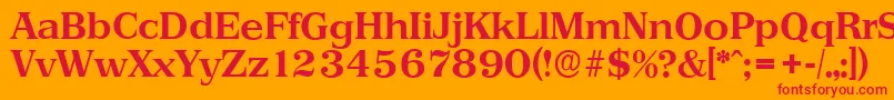 PriamosserialBold Font – Red Fonts on Orange Background