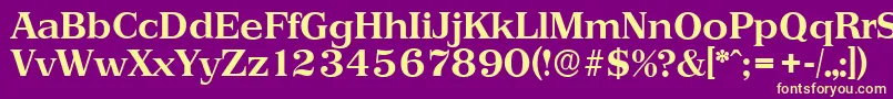 PriamosserialBold Font – Yellow Fonts on Purple Background