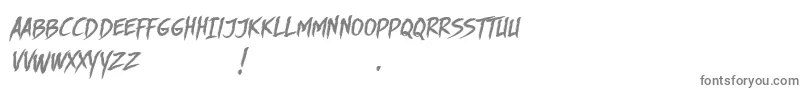 DhfStoryBrushSlanted-fontti – harmaat kirjasimet valkoisella taustalla