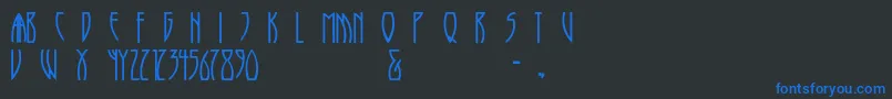 RunyTunes Font – Blue Fonts on Black Background