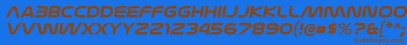 NasalizationexBolditalic Font – Brown Fonts on Blue Background