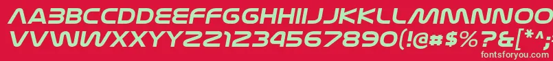 フォントNasalizationexBolditalic – 赤い背景に緑の文字