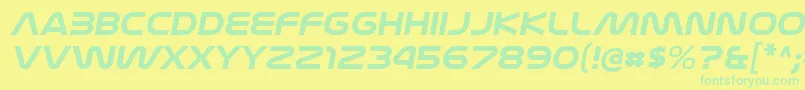 NasalizationexBolditalic-Schriftart – Grüne Schriften auf gelbem Hintergrund